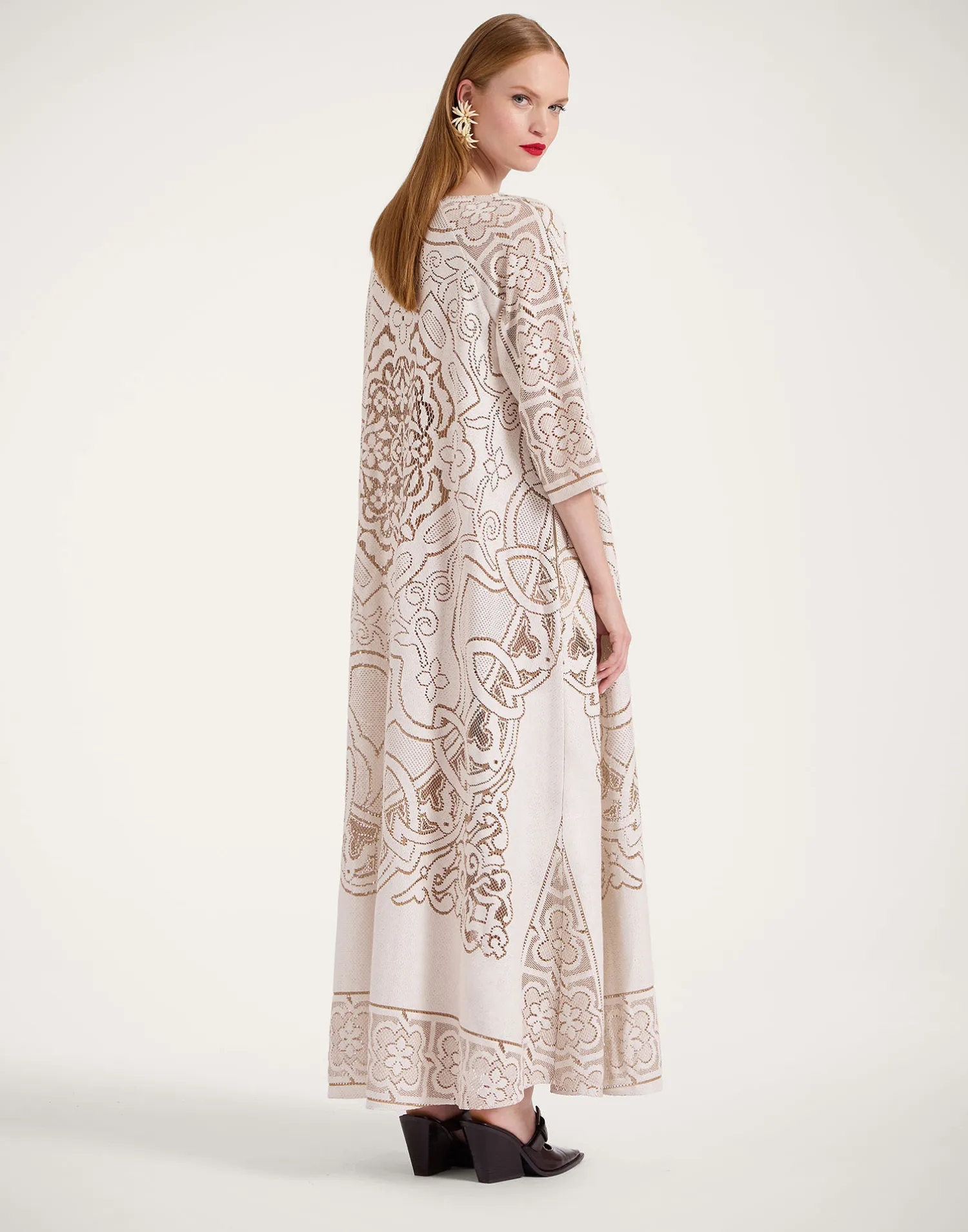 La DoubleJ Vestiti<Lacey Muumuu DressSolid White Smoke in Embroidered Cotton