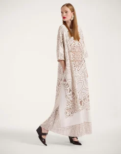 La DoubleJ Vestiti<Lacey Muumuu DressSolid White Smoke in Embroidered Cotton