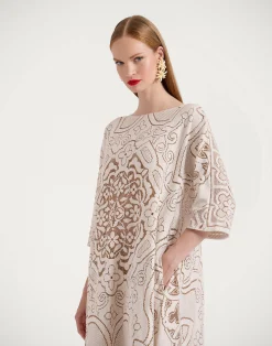 La DoubleJ Vestiti<Lacey Muumuu DressSolid White Smoke in Embroidered Cotton