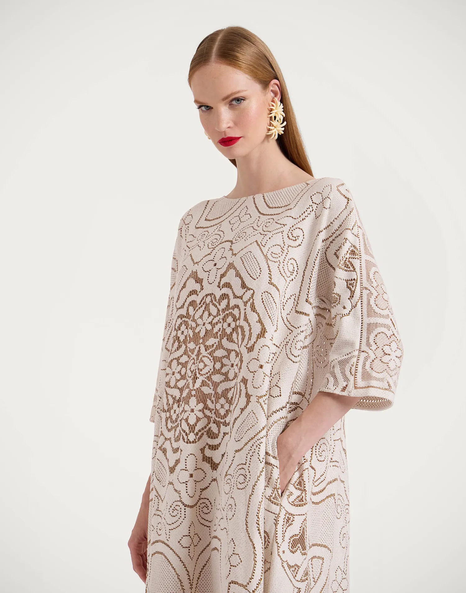 La DoubleJ Vestiti<Lacey Muumuu DressSolid White Smoke in Embroidered Cotton