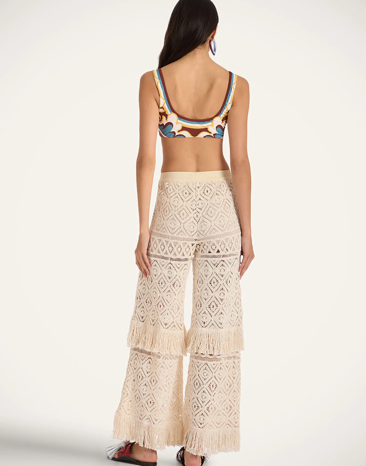 La DoubleJ Pantaloni E Shorts<Lacey Palazzo PantsPlaza Cream in Macramé