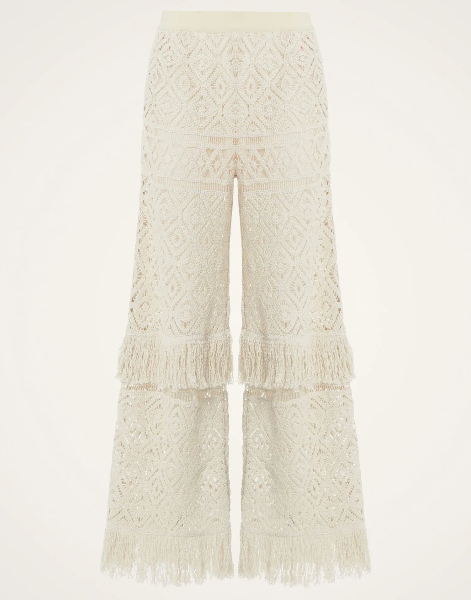 La DoubleJ Pantaloni E Shorts<Lacey Palazzo PantsPlaza Cream in Macramé