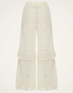 La DoubleJ Pantaloni E Shorts<Lacey Palazzo PantsPlaza Cream in Macramé