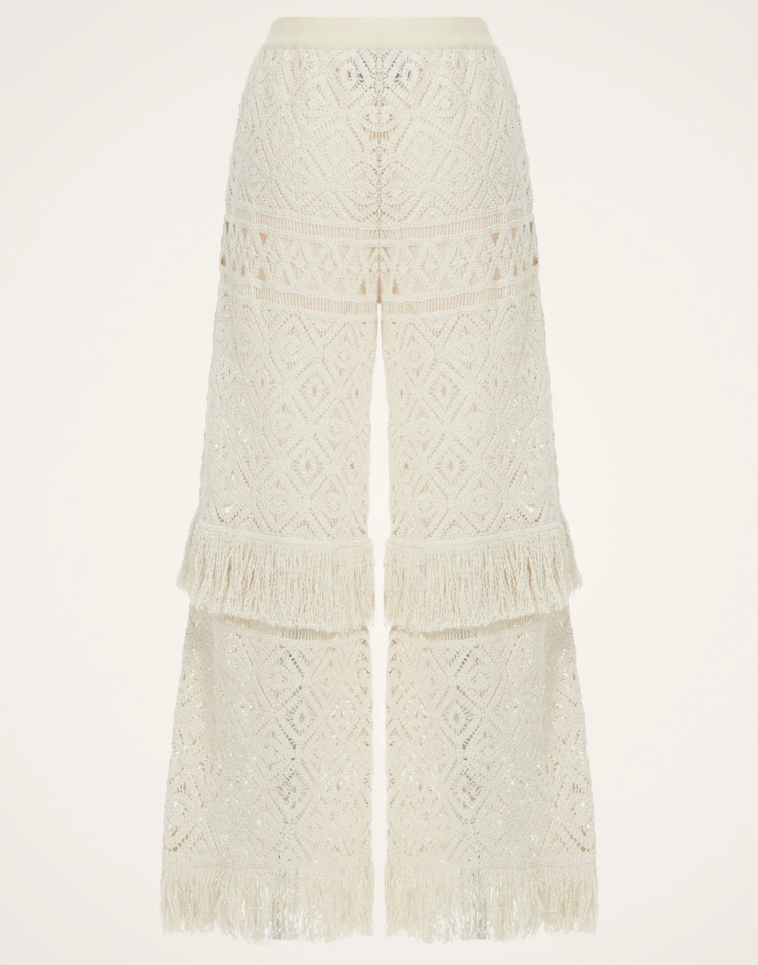 La DoubleJ Pantaloni E Shorts<Lacey Palazzo PantsPlaza Cream in Macramé