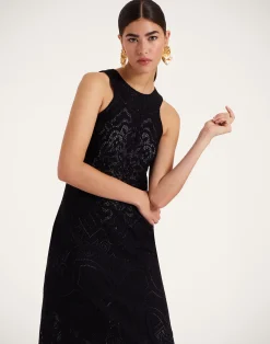 La DoubleJ Vestiti<Lacey Racer DressSolid Black in Embroidered Cotton