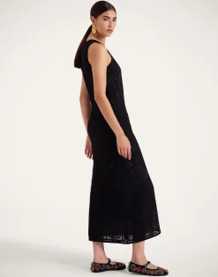 La DoubleJ Vestiti<Lacey Racer DressSolid Black in Embroidered Cotton
