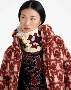 La DoubleJ Accessories|Cappelli<Lacey SnoodFlower Tile Ivory in Wool Crochet
