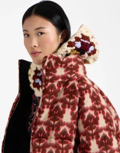 La DoubleJ Accessories|Cappelli<Lacey SnoodFlower Tile Ivory in Wool Crochet