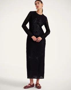 La DoubleJ Vestiti<Lacey Swing DressSolid Black in Embroidered Cotton