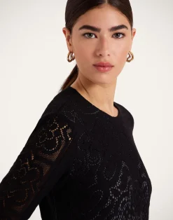 La DoubleJ Vestiti<Lacey Swing DressSolid Black in Embroidered Cotton