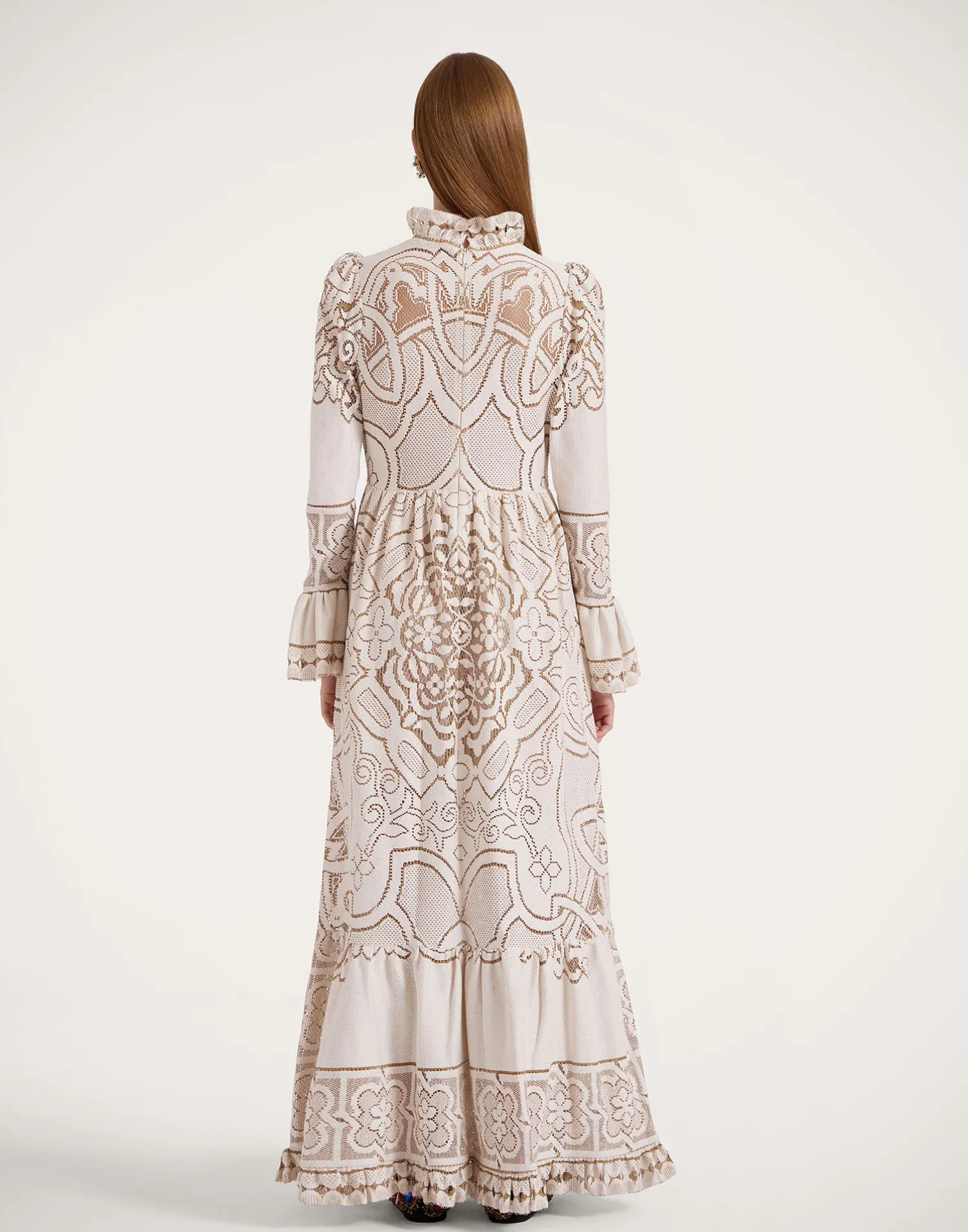 La DoubleJ Vestiti<Lacey Visconti DressSolid White Smoke in Embroidered Cotton