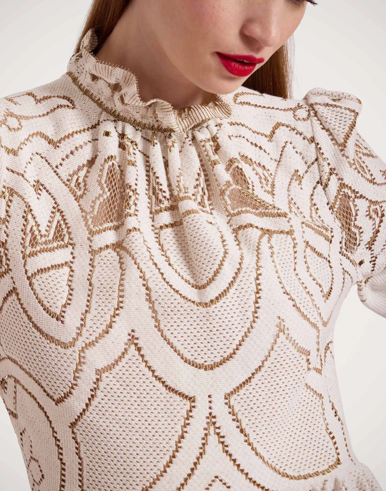 La DoubleJ Vestiti<Lacey Visconti DressSolid White Smoke in Embroidered Cotton