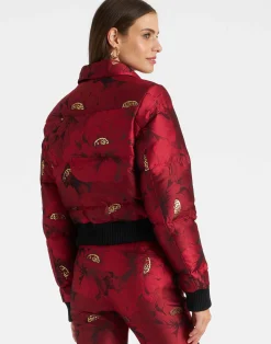 La DoubleJ Capispalla<La Comasca Puffer BomberRuby Red in Jacquard
