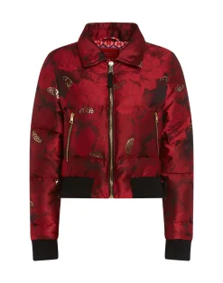 La DoubleJ Capispalla<La Comasca Puffer BomberRuby Red in Jacquard