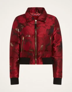 La DoubleJ Capispalla<La Comasca Puffer BomberRuby Red in Jacquard