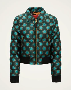 La DoubleJ Capispalla<La Comasca Puffer BomberWinter Sun Emerald in Jacquard