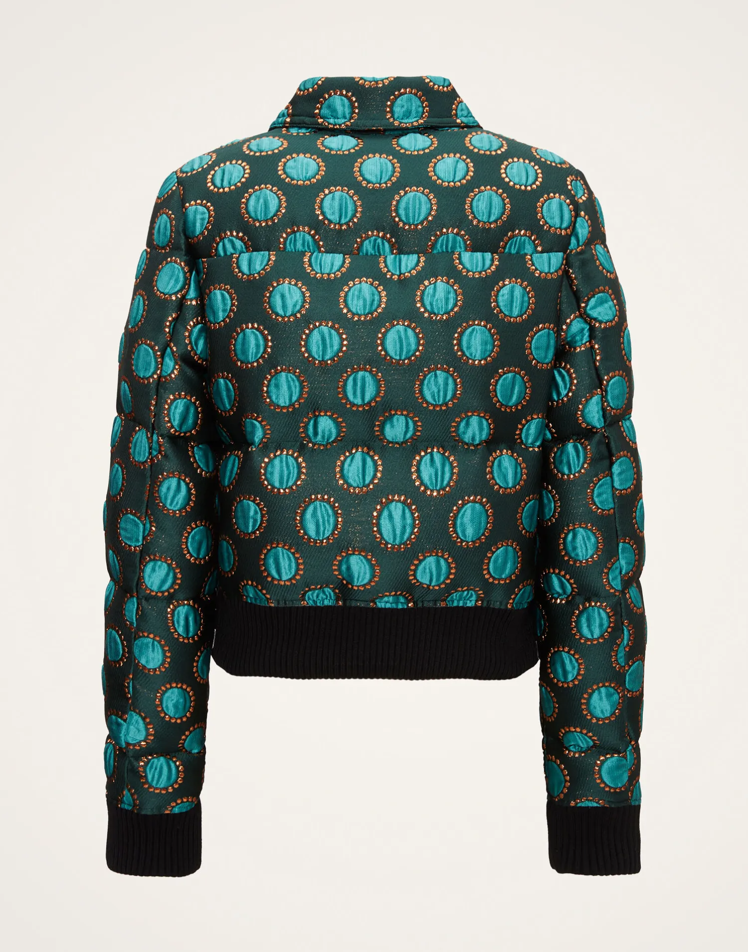 La DoubleJ Capispalla<La Comasca Puffer BomberWinter Sun Emerald in Jacquard