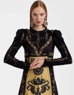 La DoubleJ Vestiti<La Favorita DressBoboli Plac&eacute;e Black in Silk
