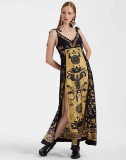 La DoubleJ Vestiti<La Favorita DressBoboli Plac&eacute;e Black in Silk