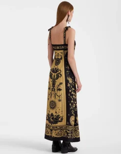 La DoubleJ Vestiti<La Favorita DressBoboli Plac&eacute;e Black in Silk