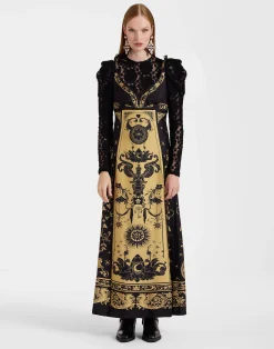 La DoubleJ Vestiti<La Favorita DressBoboli Plac&eacute;e Black in Silk