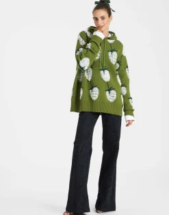 La DoubleJ Maglieria<Lampone HoodieGreen in Jacquard