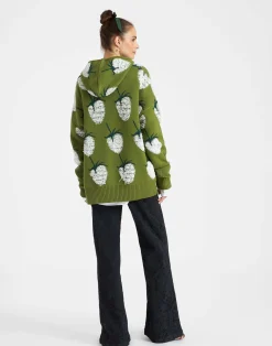 La DoubleJ Maglieria<Lampone HoodieGreen in Jacquard