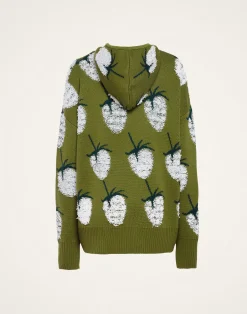 La DoubleJ Maglieria<Lampone HoodieGreen in Jacquard