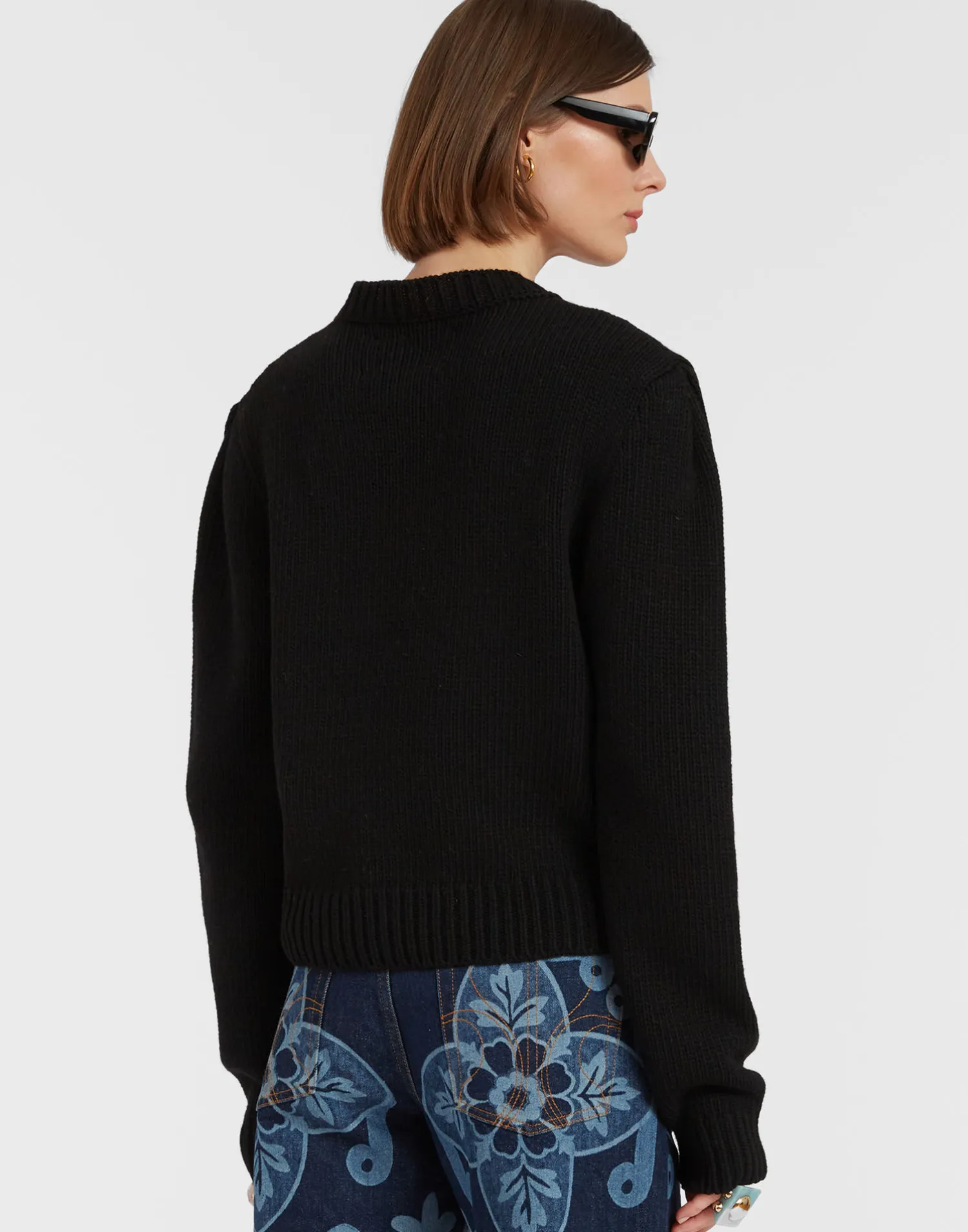 La DoubleJ Maglieria<Lampone SweaterBlack in Wool Embroidered