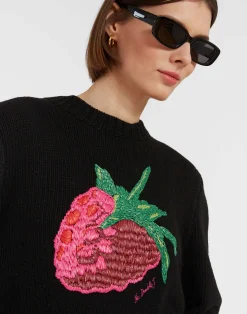 La DoubleJ Maglieria<Lampone SweaterBlack in Wool Embroidered