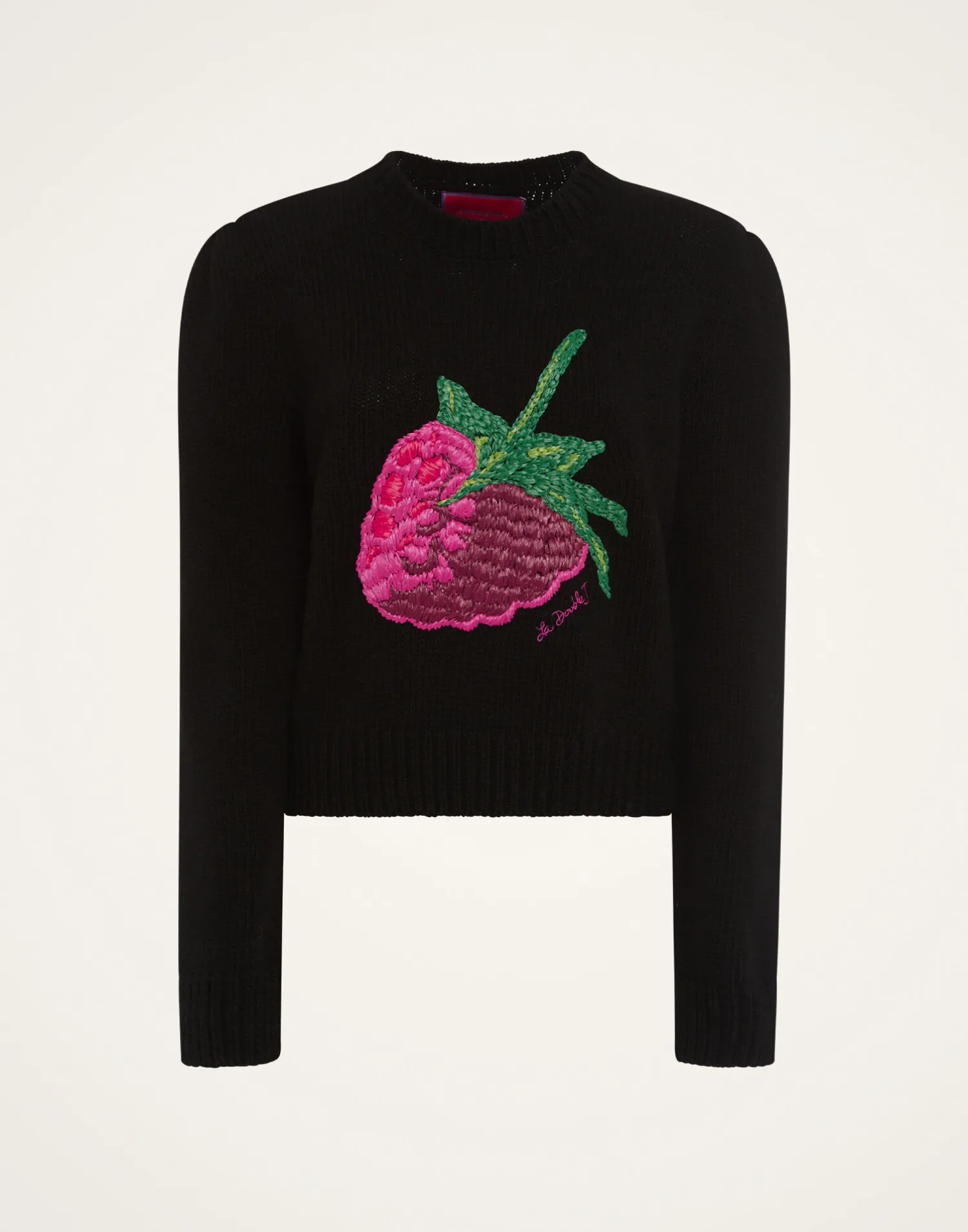 La DoubleJ Maglieria<Lampone SweaterBlack in Wool Embroidered
