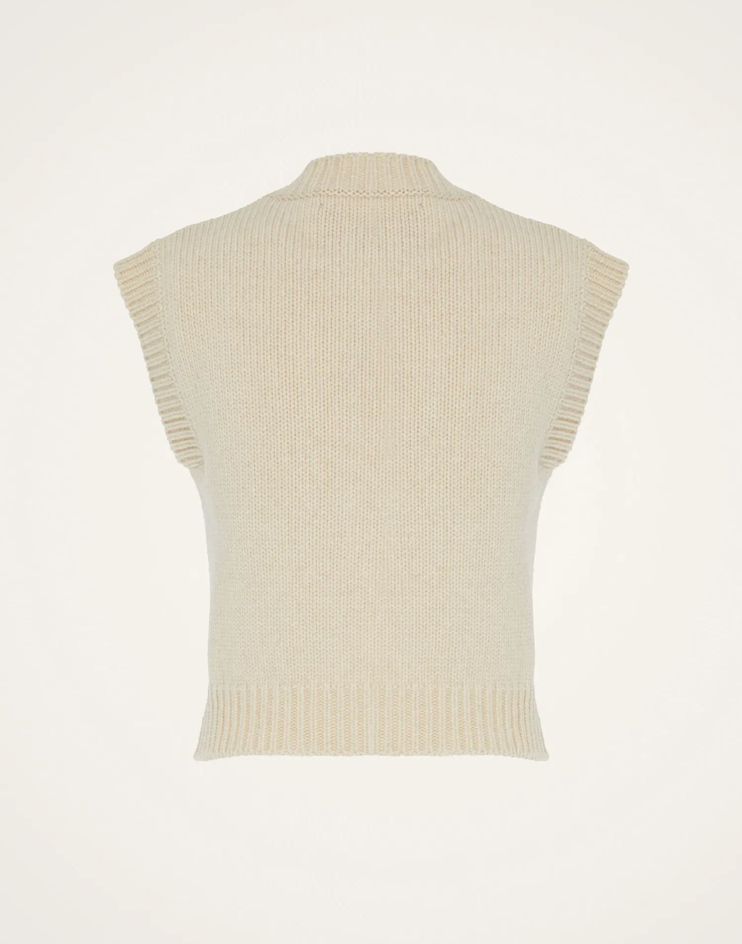 La DoubleJ Maglieria<Lampone VestBeige in Wool Embroidered
