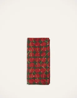 La DoubleJ Tovaglioli|Tessili<Large Napkins Set Of 2Cherries Verde in Linen