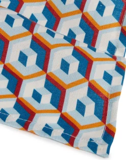 La DoubleJ Tovaglioli|Tessili<Large Napkins Set Of 2Cubi Blu in Linen