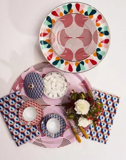 La DoubleJ Tovaglioli|Tessili<Large Napkins Set Of 2Cubi Blu in Linen