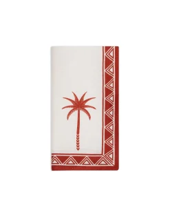 La DoubleJ Tessili<Large Napkins Set Of 2Date Palms Brick in Linen