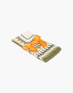 La DoubleJ Tessili<Large Napkins Set Of 2Doric Plac&eacute;e Light Green in Linen