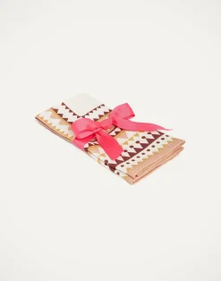 La DoubleJ Tessili<Large Napkins Set Of 2Doric Placée Pink in Linen