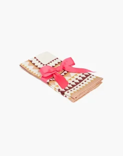 La DoubleJ Tessili<Large Napkins Set Of 2Doric Plac&eacute;e Pink in Linen