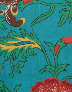 La DoubleJ Tovaglioli|Tessili<Large Napkins Set Of 2Dragon Flower Turchese in Linen