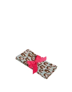 La DoubleJ Tovaglioli|Tessili<Large Napkins Set Of 2Lady Leopard Acqua in Linen