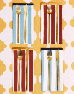 La DoubleJ Tessili<Large Napkins Set Of 2Riviera Sky Blue in Linen