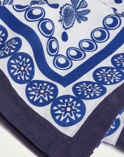 La DoubleJ Tovaglie|Tessili<Large TableclothBig Pineapple Blu (Plac&eacute;e) in Linen