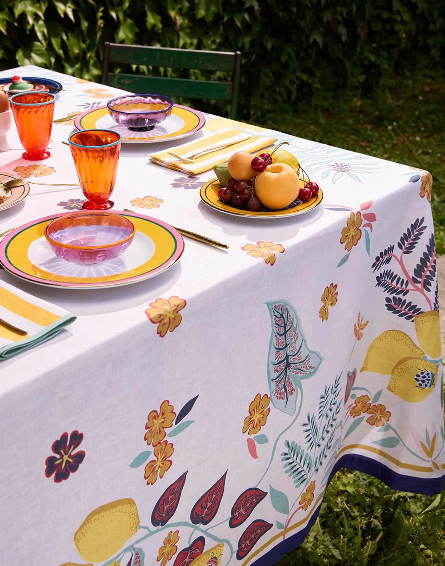 La DoubleJ Tovaglie|Tessili<Large TableclothBotanical (Placée) in Linen