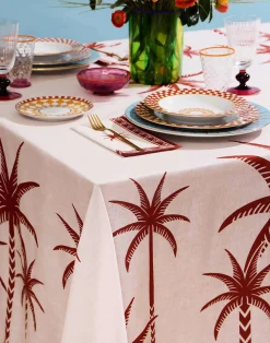 La DoubleJ Tovaglie|Tessili<Large TableclothDate Palms Brick in Linen