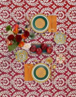 La DoubleJ Tovaglie|Tessili<Large TableclothGarland Bordeaux in Linen