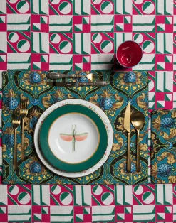 La DoubleJ Tovaglie|Tessili<Large TableclothGeometrico Rosa in Linen
