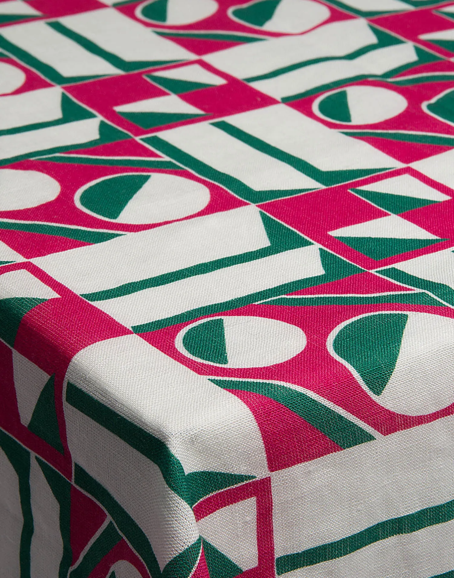 La DoubleJ Tovaglie|Tessili<Large TableclothGeometrico Rosa in Linen