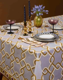 La DoubleJ Tovaglie|Tessili<Large TableclothTackle Turquoise in Linen