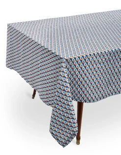 La DoubleJ Tovaglie|Tessili<Large Tablecloth (180x350)Cubi Blu in Linen